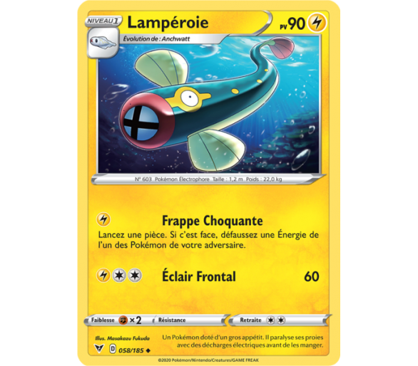 Lampéroie Pv 90 058/185 - Carte Peu Commune - Épée et Bouclier 4 - Voltage Éclatant