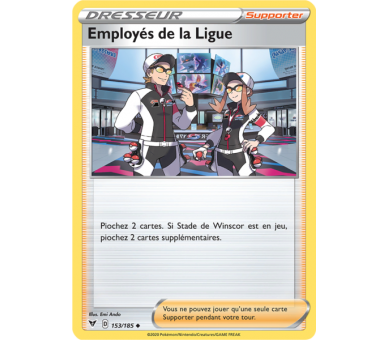 Carte Dresseur Employés de La Ligue 153/185 - Carte Peu Commune - Épée et Bouclier 4 - Voltage Éclatant