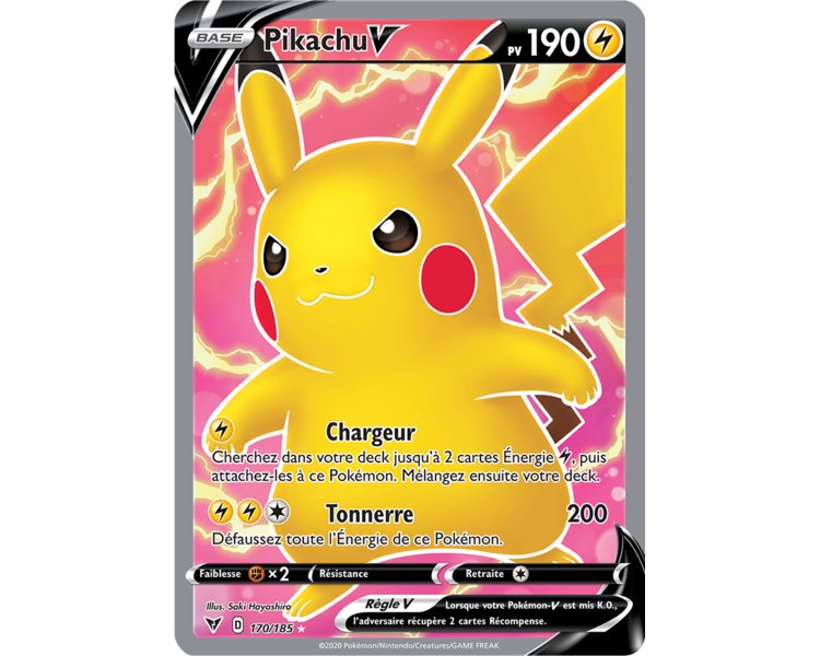 Quel est le prix de la carte Pokémon Pikachu V ?