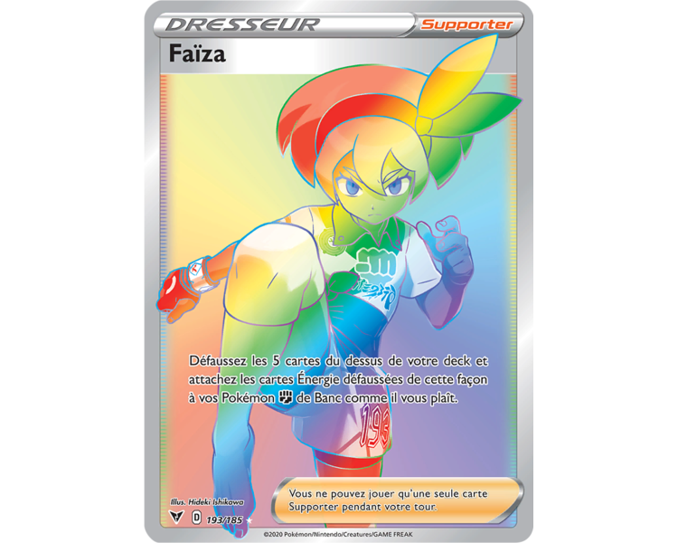 Carte Dresseur Dame du Centre Pokémon 185/185 - Carte Ultra Rare Full Art - Épée et Bouclier 4 - Voltage Éclatant
