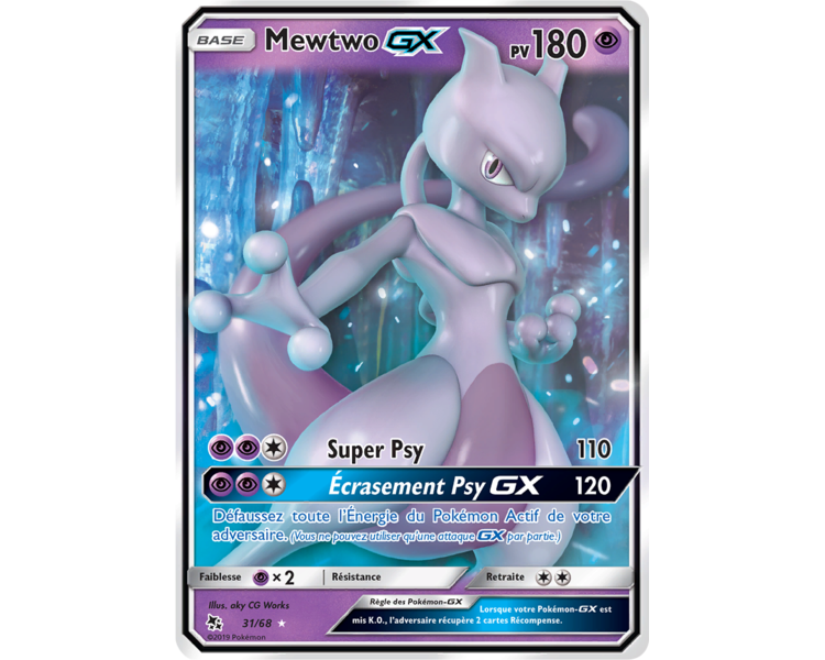 Mewtwo GX Carte Full Art Secrète 190 Pv - SL3.5 - 78/73