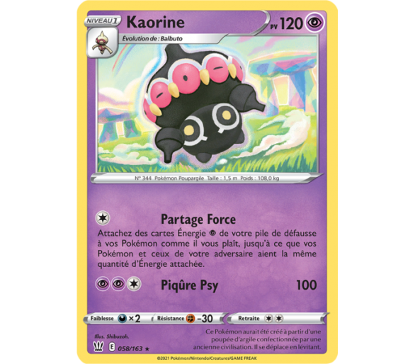 Kaorine Pv 120 058/163 - Carte Rare - Épée et Bouclier 5 - Styles de Combat