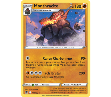 Monthracite Pv 180 080/163 - Carte Rare Holographique - Épée et Bouclier 5 - Styles de Combat