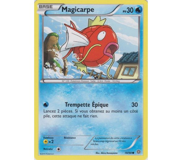 Carte Pokémon reverse Magicarpe pv30 - 19/98