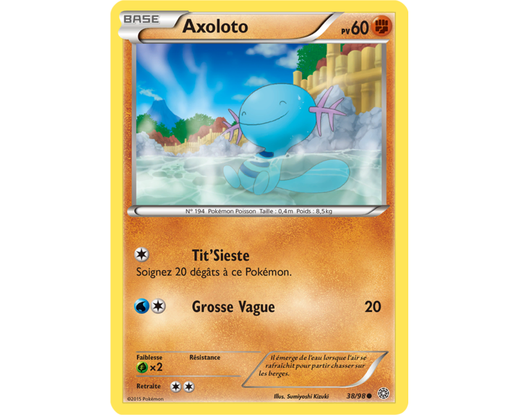 Carte Pokémon reverse Axoloto pv 60 - 38/98