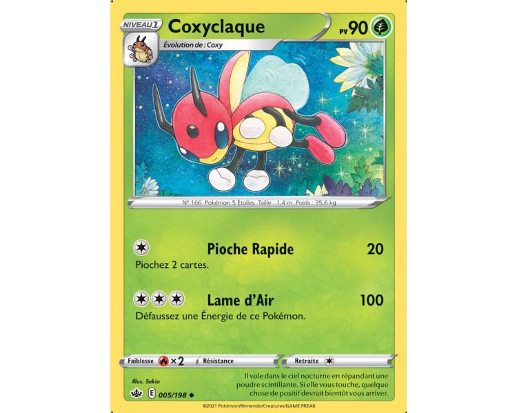 Coxyclaque Pv 90 005/198 Carte Peu Commune - Épée et Bouclier - Règne de Glace