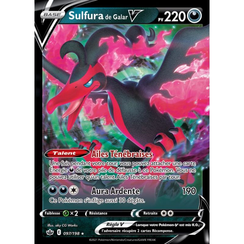 Sulfura de Galar 93//192 Holo Ultraboost X Epée et Bouclier 7 Évolution Céleste Coffret de 10 Cartes Pokémon Françaises