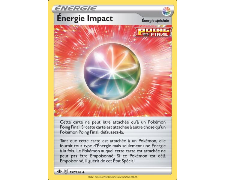 Energie Impact Poing Final 157/198 - Carte Peu Commune Reverse - Épée et Bouclier - Règne de Glace