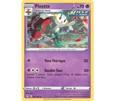 Floette Pv 70 072/203 - Carte Peu Commune - Épée et Bouclier - Évolution Céleste