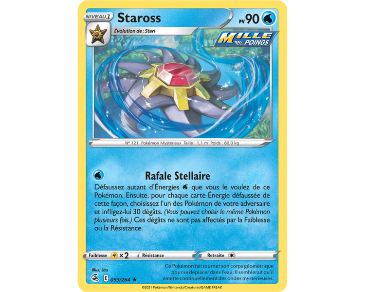 Staross Pv 90 053/264 - Carte Rare Reverse - Épée et Bouclier - Poing de Fusion