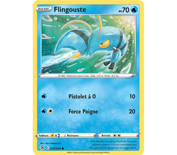 Flingouste  Pv 70 074/264 - Carte Commune - Épée et Bouclier - Poing de Fusion