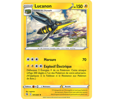 Lucanon Pv 150 101/264 - Carte Rare - Épée et Bouclier - Poing de Fusion