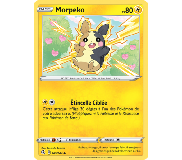 Morpeko Pv 80 109/264 - Carte Commune - Épée et Bouclier - Poing de Fusion