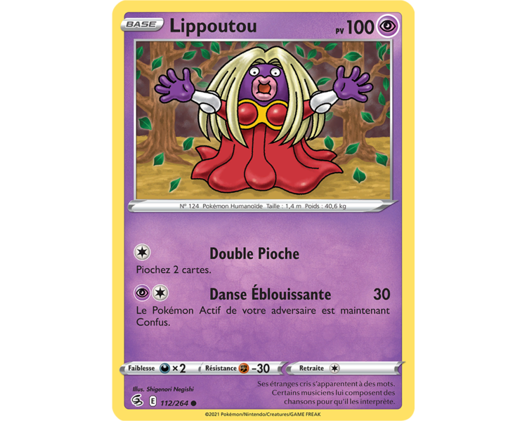 Lippoutou Pv 100 112/264 - Carte Commune Reverse - Épée et Bouclier - Poing de Fusion