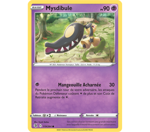 Mysdibule Pv 90 119/264 - Carte Commune - Épée et Bouclier - Poing de Fusion