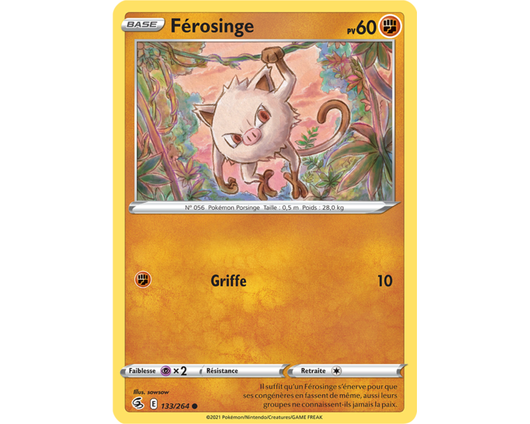 Férosinge Pv 60 133/264 - Carte Commune - Épée et Bouclier - Poing de Fusion