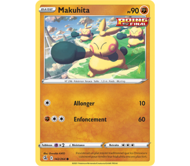 Makuhita Pv 90 142/264 - Carte Commune - Épée et Bouclier - Poing de Fusion