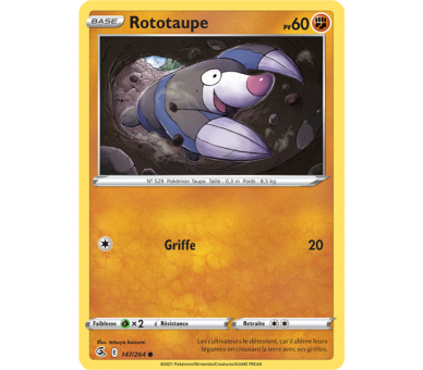 Rototaupe Pv 60 147/264 - Carte Commune - Épée et Bouclier - Poing de Fusion