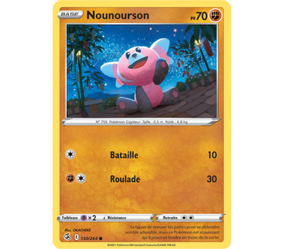 Nounourson Pv 70 150/264 - Carte Commune Reverse - Épée et Bouclier - Poing de Fusion