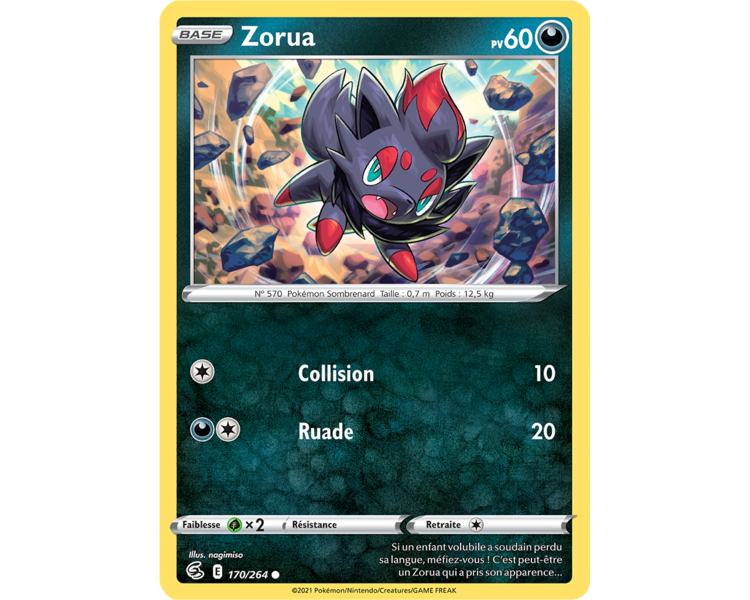 Zorua Pv 60 170/264 - Carte Commune - Épée et Bouclier - Poing de Fusion