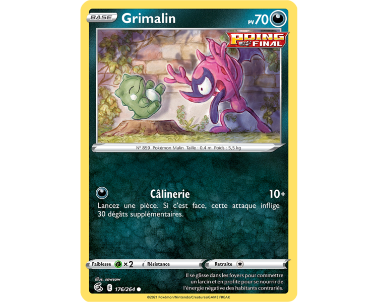 Grimalin Pv 70 176/264 - Carte Commune Reverse - Épée et Bouclier - Poing de Fusion