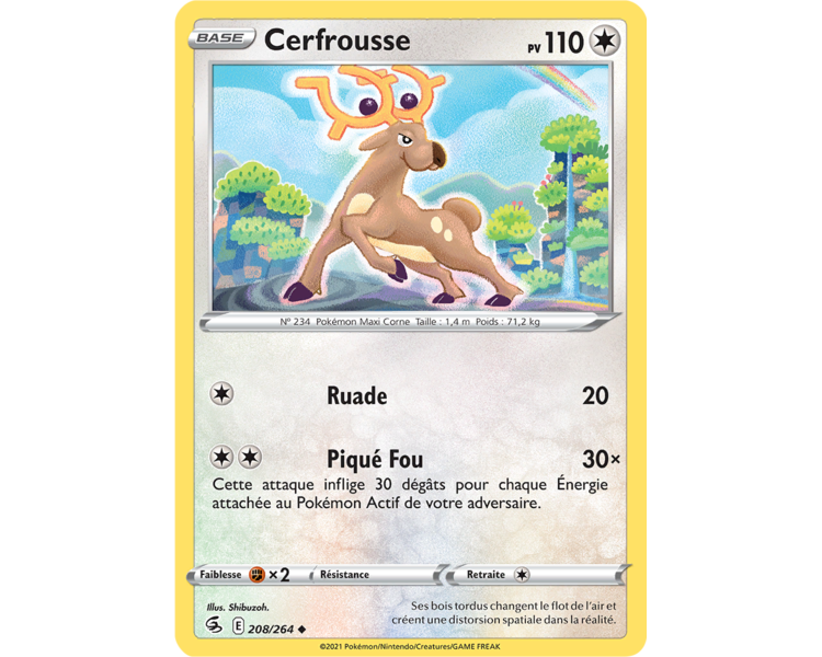 Cerfrousse Pv 110 208/264 - Carte Peu Commune - Épée et Bouclier - Poing de Fusion