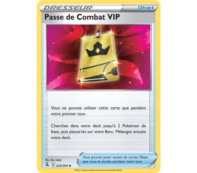 Passe de Combat VIP - Carte Dresseur Peu Commune - Épée et Bouclier - Poing de Fusion