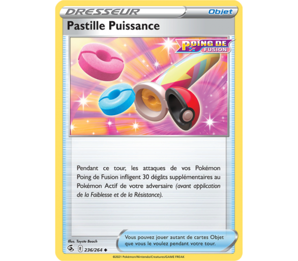 Pastille Puissance - 236/264 - Carte Objet Peu Commune - Épée et Bouclier - Poing de Fusion