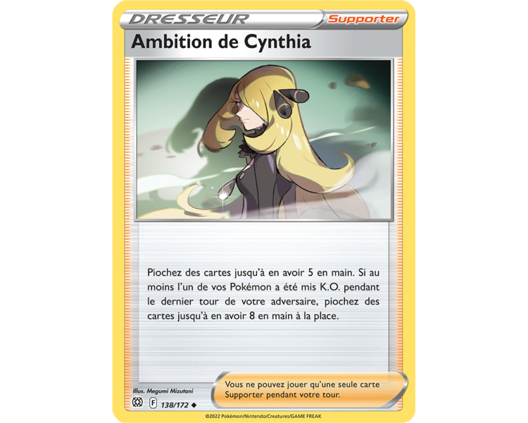 Ambition de Cynthia 138/172- Carte Dresseur Peu Commune - Épée et Bouclier - Stars Étincelantes