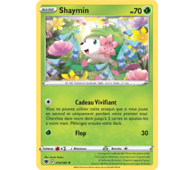 Shaymin Pv 70 - 14/189 - Carte Rare - Épée et Bouclier - Astres Radieux