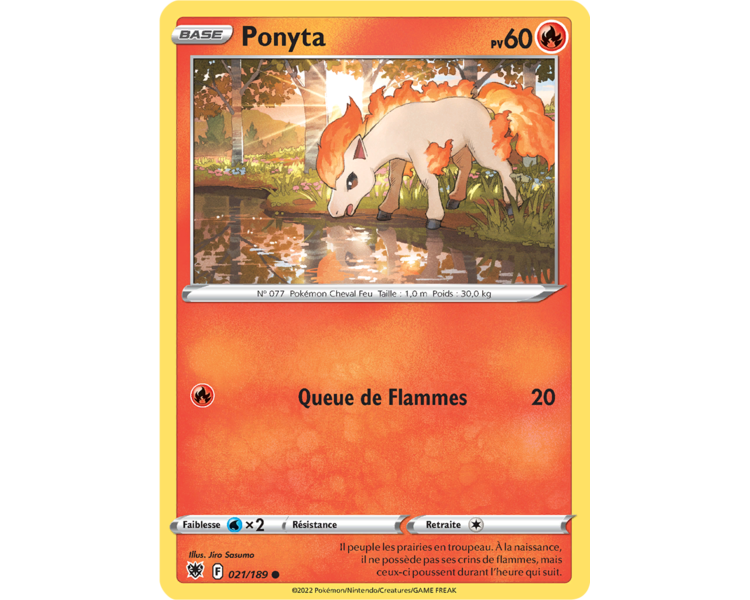 Ponyta Pv 60 - 21/189 - Carte Commune - Épée et Bouclier - Astres Radieux