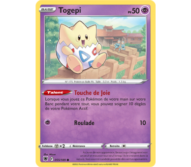 Togepi Pv 50 - 55/189 - Carte Commune - Épée et Bouclier - Astres Radieux