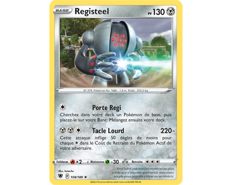 Registeel Pv 130 - 108/189 - Carte Rare Reverse - Épée et Bouclier - Astres Radieux