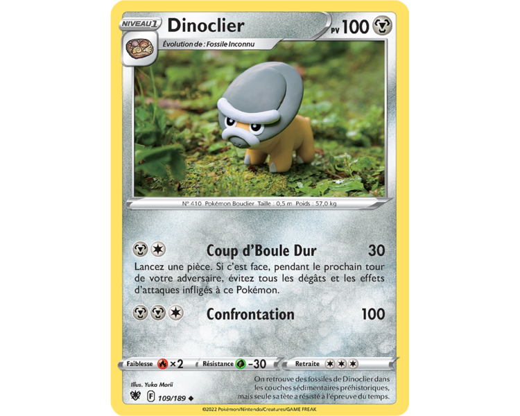 Dinoclier Pv 100 - 109/189 - Carte Peu Commune - Épée et Bouclier - Astres Radieux Dinoclier Pv 100 - 109/189 - Carte Peu Commune - Épée et Bouclier - Astres Radieux