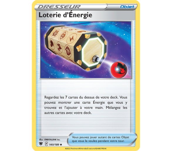 Objet Loterie d'Énergie - 140/189 - Carte Peu Commune - Épée et Bouclier - Astres Radieux