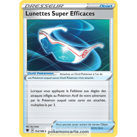 Objet Lunettes Super Efficaces - 152/189 - Carte Peu Commune - Épée et Bouclier - Astres Radieux