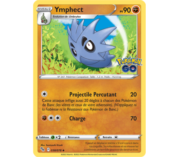 Ymphect Pv 90 - 038/078 - Carte Peu Commune - Épée et Bouclier - Pokémon GO