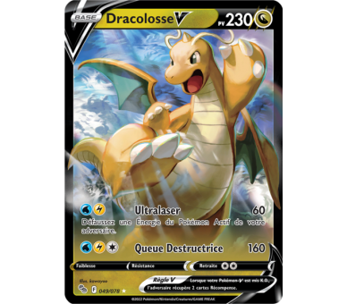 Dracolosse-V Pv 230 - 049/078 - Carte Ultra Rare V - Épée et Bouclier - Pokémon GO