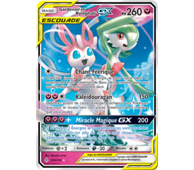Carte Pokémon SL10 : Gardevoir et Nymphali GX Escouade 260 PV 130/214 - Ultra Rare