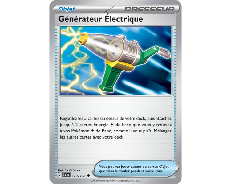 Générateur Électrique 170/198 - Carte Peu Commune Reverse - Écarlate et Violet