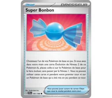 Objet Super Bonbon 191/198 - Carte Peu Commune Reverse - Écarlate et Violet