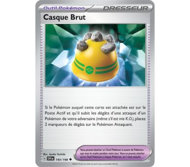 Outil Pokémon Casque Brut 193/198 - Carte Peu Commune - Écarlate et Violet